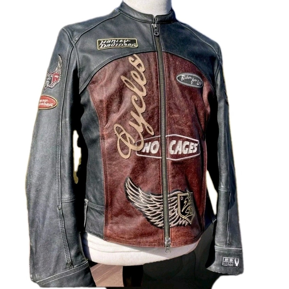 Harley-Davidson Women’s 1W Leather Moto Jacket • No Cages • Biker